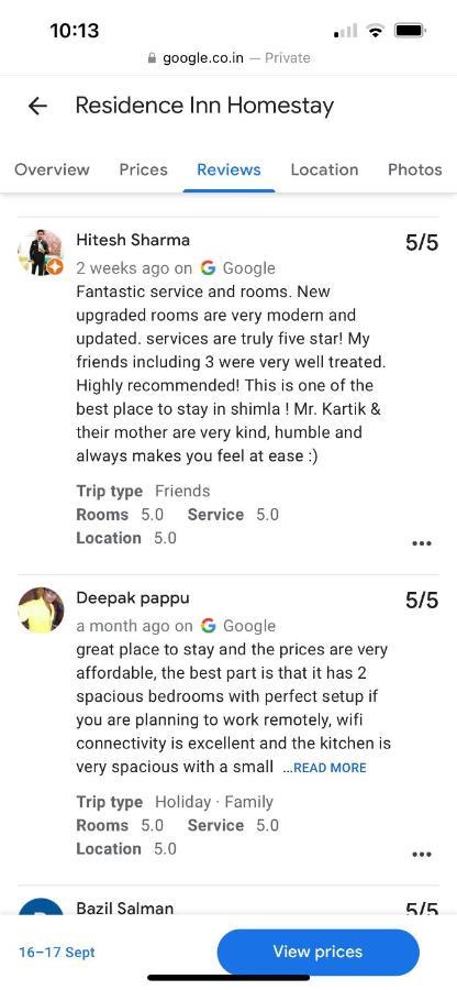 Residence Inn Homestay Shimla Ngoại thất bức ảnh