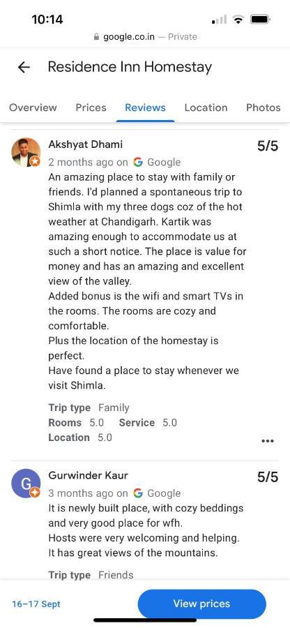 Residence Inn Homestay Shimla Ngoại thất bức ảnh